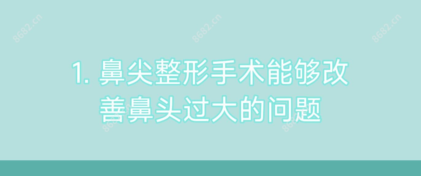 1. 鼻尖整形手术能够改善鼻头过大的问题